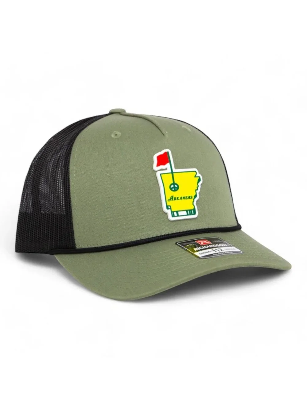 Arkansas Masters Golf 3D Snapback Trucker Rope Hat- Loden/ Black
